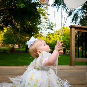 Floral Embroidered Toddler Dress - 2T